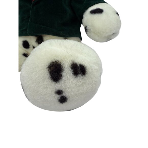 1996 Commonwealth Plush stuffed Dalmatian Xmas dog w/ green coat & red bow tie - Picture 11 of 16